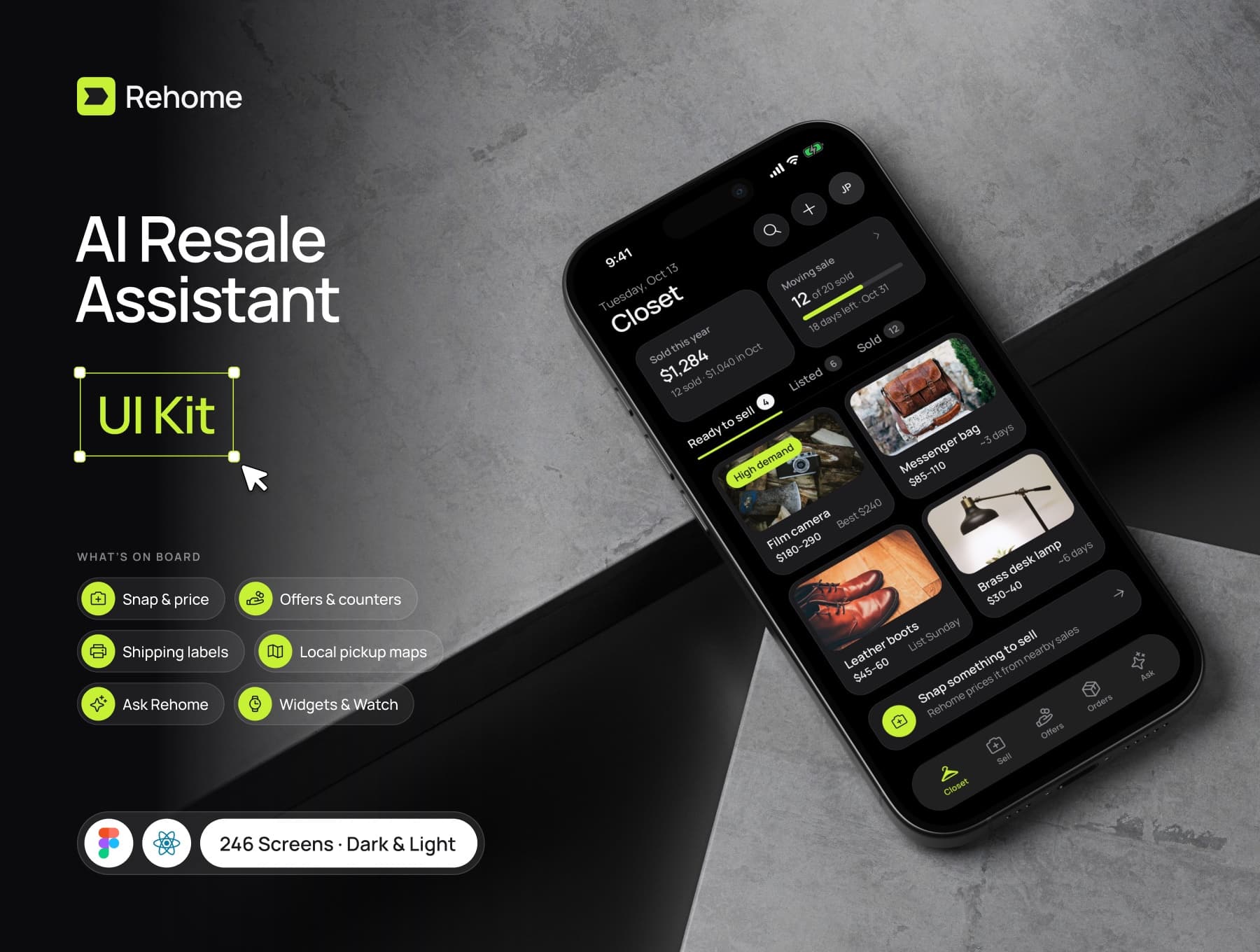 Rehome – AI Resale Assistant App UI Kit — 1
